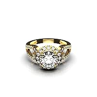 Round Diamond Engagement Ring For Women And Girls Mothers Day Gift April Birthstone Ring