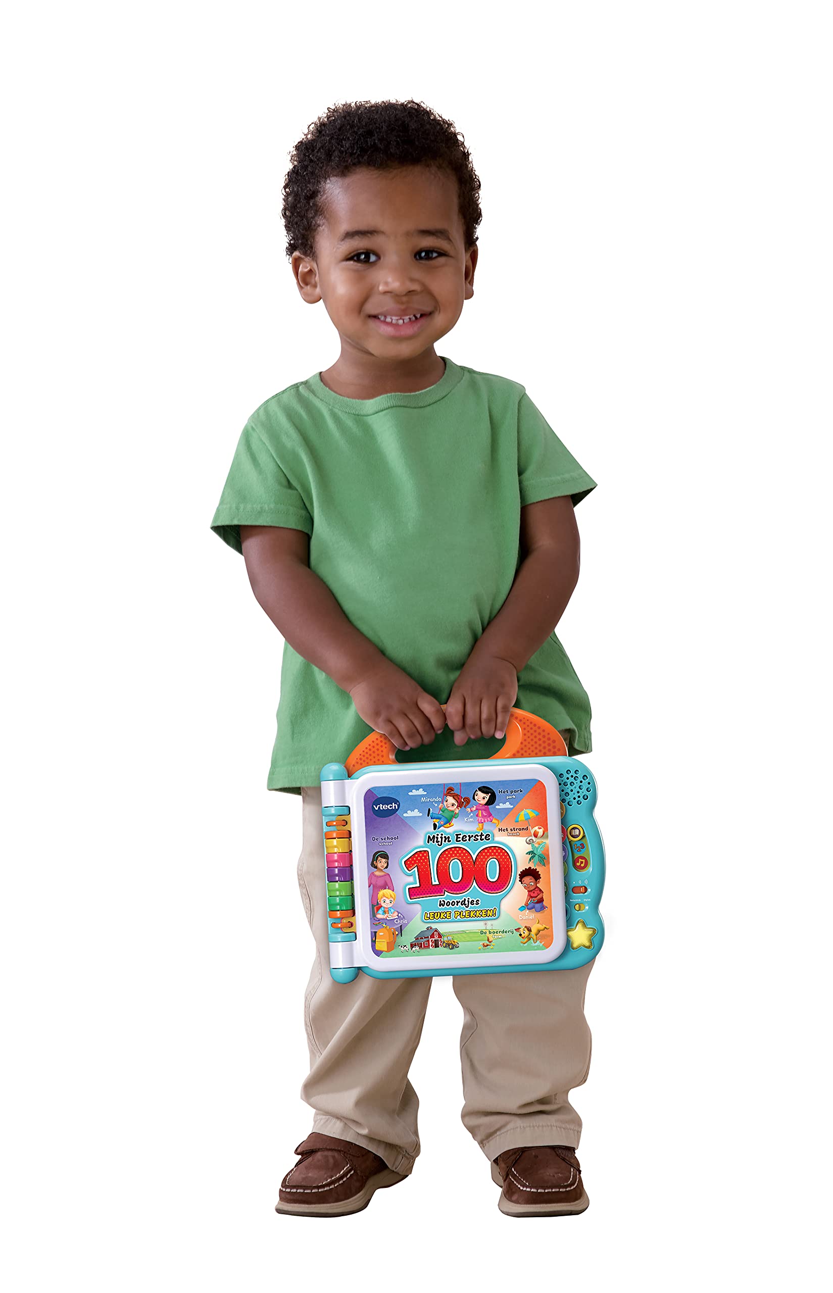 VTech 80-613042 - My First 100 Words - Fun Places NL-EN - for Boys and Girls - 1 to 4 Years - English Spoken and Written, Multicolors