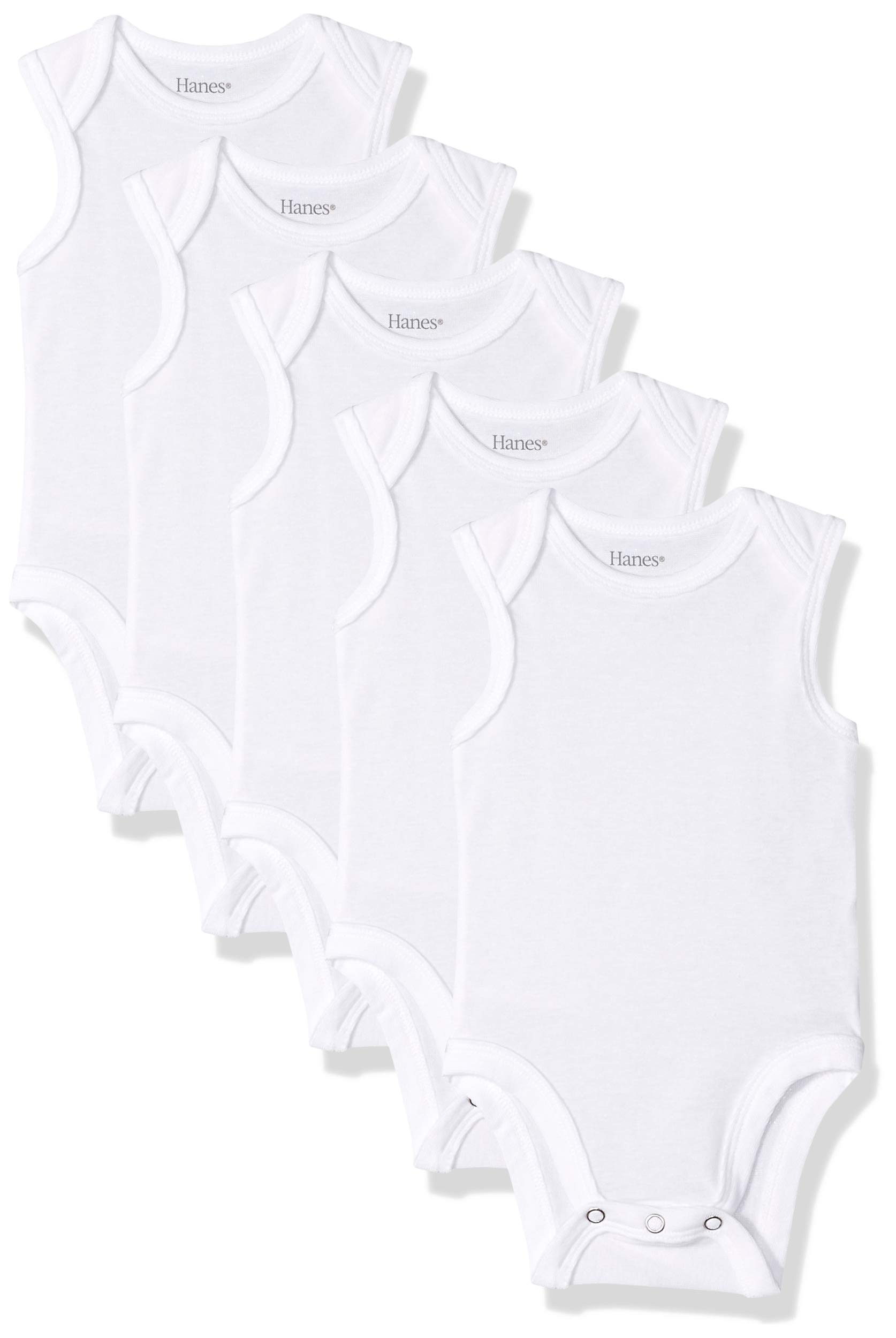Hanes unisex-baby Bodysuits, Ultimate Flexy Sleeveless for Boys & Girls, 5-pack