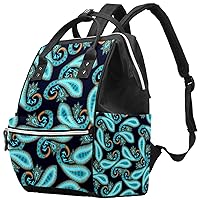 Cashew Flower Pattern Diaper Bag Backpack Baby Nappy Changing Bags Multi Function Large Capacity Travel Bag