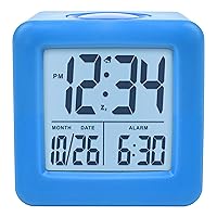 Equity 73005 Blue Soft Cube LCD Alarm Clock with Smart Light