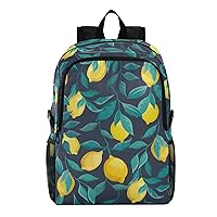 ALAZA Lemon Branches and Fruits on Blue Background Hiking Backpack Packable Lightweight Waterproof Dayback Foldable Shoulder Bag for Men Women Travel Camping Sports Outdoor