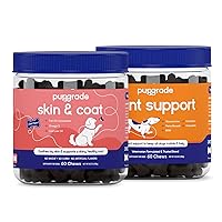 PupGrade 2-Pack Skin & Coat and Joint Support Chews for Dogs - Coat Care & Allergy Defense Supplement with Natural Fish Oils - Hip and Joint Pain Relief - 120 Chews