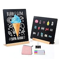 2 Pack 8.7x12 in Chalkboard Signs Small Chalkboard Signs with Stand for Tabletop Decor Double Sided Mini Chalkboard for Restaurant Food Menu, Kids Message Board, Wedding Party