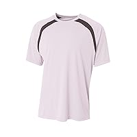 Mens Moisture Wicking Athletic Performance Crew Spartan Color Block Short Sleeve Crew Neck Tshirt for Men