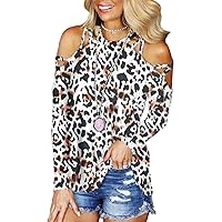 Womens Sexy Off The Shoulder Top Casual Long Sleeve Cold Shoulder Cut Out Blouse Shirts