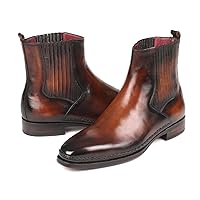 Paul Parkman Chelsea Boots Brown Burnished Leather (ID#BT57-BRW)