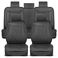 Prestige Premium Seat Covers, Semi-Custom Fit Car Seat Covers Full Set, Automotive Interior Cover for Car Truck Van SUV, Made with Faux Leather for Superior Feel & Durability - Gray