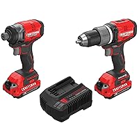 CRAFTSMAN V20 RP Cordless Drill and Impact Driver, Brushless Power Tool Combo Kit, 2 Batteries and Charger Included (CMCK211C2)