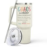 Chaos Coordinator Gifts for Women, Thank You Gifts for Women, Boss Lady Gifts for Women - Birthday, Appreciation Gifts for Boss, Teacher, Coworker, Social Worker - Chaos Coordinator Tumbler, Cup 40Oz