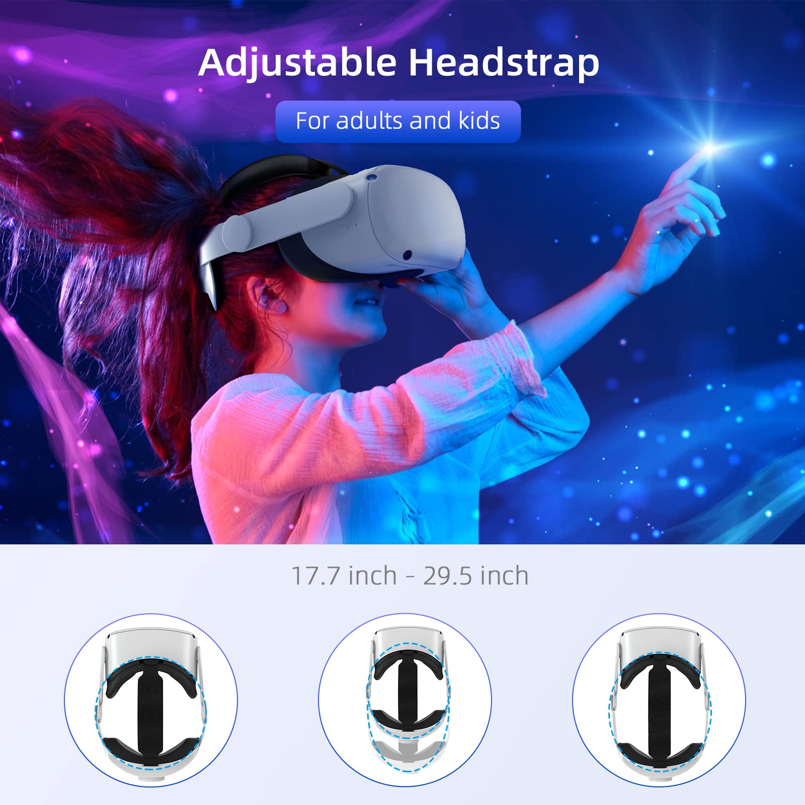 Head Strap Compatible with Oculus Quest 2,Meta Quest 2 Accessories Adjustable Elite Strap Replacement for Enhanced Comfort Support and Gaming Immersion in VR (Comfort Head Strap only)