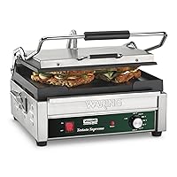 Waring Commercial WFG250 Tostato Supremo® Large Flat Toasting Grill, 120V, 1800W, 5-15 Phase Plug, Silver
