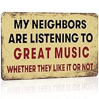 Funny Sarcastic Metal Signs for Garage, Man Cave Home Bar Sign Music Decor Gifts Wall Decor Music Lovers Gifts for Men, 12x8 Inches Garage Signs for Men
