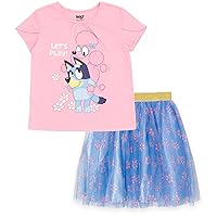 Bluey Coco Floral T-Shirt and Tulle Mesh Skirt Infant to Big Kid