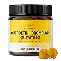Quercetin with Bromelain Gummies - Quercetin Supplement for Respiratory Function - Immunity Boosting Quercetin Gummies - 60 Vegan Non-GMO Apple-Flavored Chews