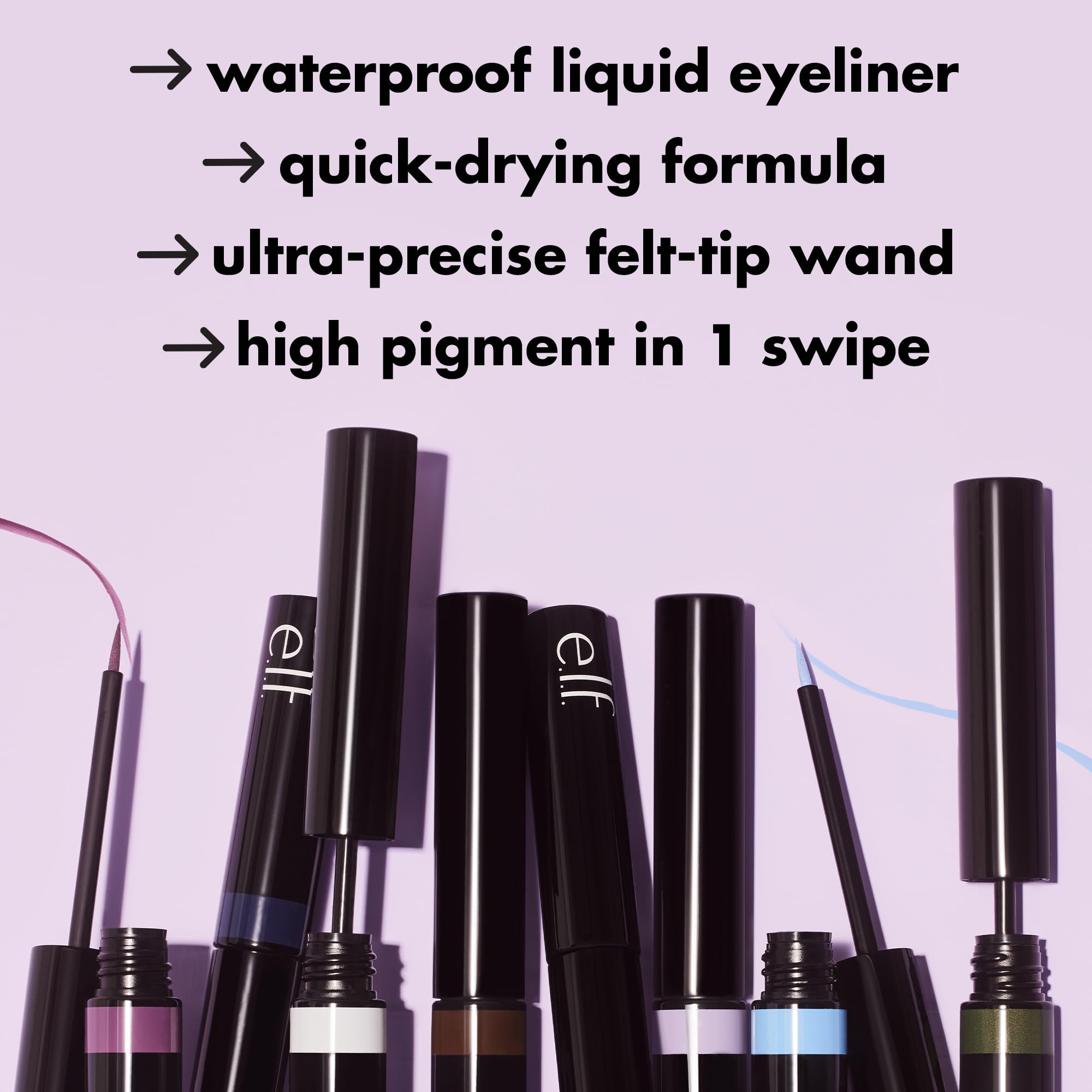 e.l.f. H2O Proof Inkwell Eyeliner Pen, High-pigment, Waterproof Liquid Eyeliner, Delivers A Matte Finish, Vegan & Cruelty-free, Sugarplum