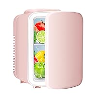 YSSOA 4L Mini Fridge, 6 Can Portable Cooler & Warmer Compact Refrigerators 100% Freon-Free & Eco-Friendly, for Food, Drinks, Skincare, Office, Pink New