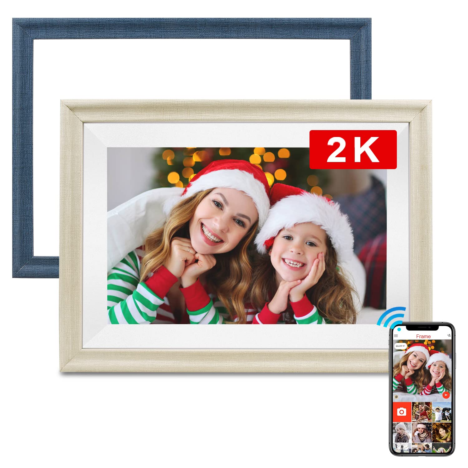 Frameo 8 Inch WiFi Digital Photo Frame with 2k IPS Touch Screen HD Disply,Built-in 16GB Storage,Auto-Rotate, Instant Share Photos and Videos via Fr...
