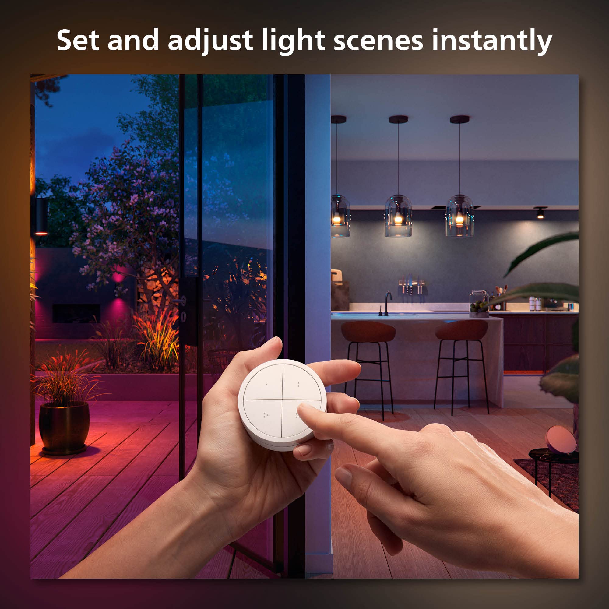 Philips Hue Wall Tap Dial Light Switch, Installation-Free, Smart Home, Exclusively for Philips Hue Smart Lights, White, 1-Pack
