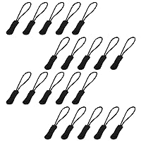 NUTJAM 20 Pcs Zipper Pulls, Premium Removable Zipper Pull Replacement, Zipper Tags, Nylon Zipper Tag Cord Extension Fixer for Jackets, Luggages, Backpacks, Purses, Handbags, Tents