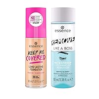 essence Keep Me Covered Long-Lasting Foundation 80 & Remove Like a Boss Waterproof Makeup Remover Bundle | Vegan & Cruelty Free