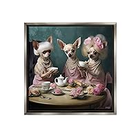 Stupell Industries Chihuahua Tea Party Framed Floater Canvas Wall Art by RB