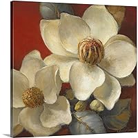 CANVAS ON DEMAND White Magnolias I, Magnolia Passion II, Midnight Magnolia I and II – Floral Canvas Home Decor Wall Art– Perfect for the Bedroom, Living Room or Dining Room
