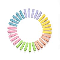 Colorful Hair Clips 30 pcs Craft DIY Multi Colors 3.5cm For Girls, Silver