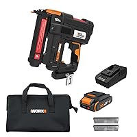 Worx Nitro 20V Cordless 18-Gauge Narrow Crown Stapler, Cordless Staple Gun Fires Up to 80 Staples/Min, Battery Powered Staple Gun with Tool-Free Jam Release – Battery & Charger Included