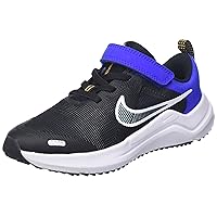 Nike Kid's Downshifter 12 NN Running Shoes Unisex Preschool (PSV), Black/White-Racer Blue, 13 M US