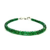 Green Onyx Bracelet 3.5 mm Rondelle & Faceted, 7 Inch Long. Healing Gemstone, unique-gift-for-wife, holidays, energy, chakra BR155