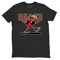 Peace Heart Brown Navy Green Design Sneaker Matching T-Shirt
