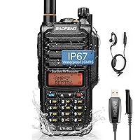 BAOFENG UV-9G GMRS Radio, IP67 Waterproof Two Way Radio for Adults, NOAA Scanner & Receiver Long Range Rechargeable Handheld Radio, Repeater Compatible, with Programming Cable