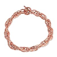 NOVICA Artisan Handmade Copper Chain Bracelet Rope from Mexico Metallic Recycled 'Bright Connection'