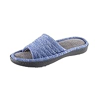 Women's Andrea Open Toe Slide Slipper with Moisture Wicking for Indoor/Outdoor Comfort and Arch Support