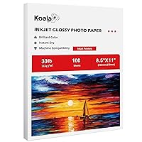Koala Glossy Thin Inkjet Paper 8.5x11 Inches 100 Sheets Compatible with Inkjet Printer Use DYE INK 115gsm