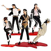5 Pack Action Figure Michael Jacksn Dolls Rock King Classic MJ Album Figure Playset (Original Version 5PC)