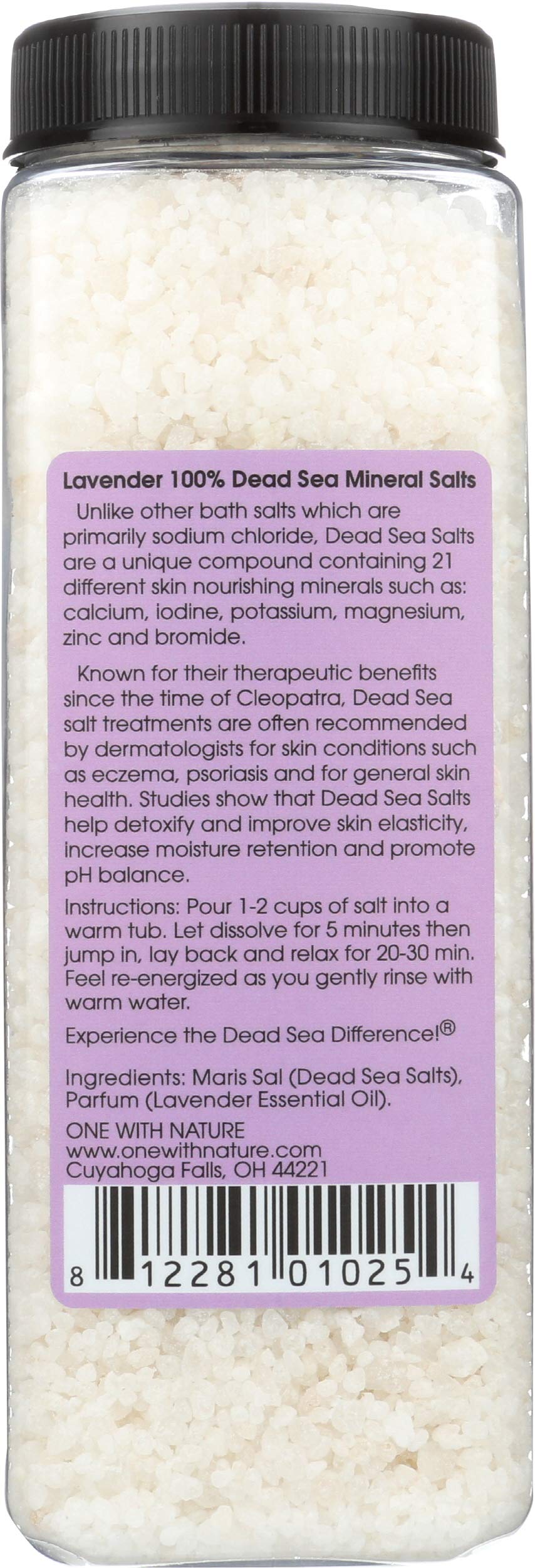 Dead Sea Mineral Salts, Lavender, 32 oz (907 g), One with Nature