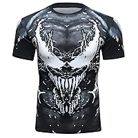 Men's Compression Shirt Short Sleeve Base Layer Tops Cool Dry T Shirts
