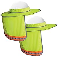 Wolf High-Visibility Orange Reflective Full-Brim Hard Hat Mesh Sun Visor Neck Shade