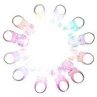 LED Light up Rings, Colorful Led Bumpy Plastic Diamond Rings Toys for Birthday Bachelorette Bridal Shower Gatsby Party Favors, Clear Case 30 Pack