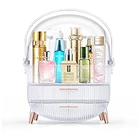 Makeup Organizer for Vanity, Fabulous Skincare Organizer, Fit for Bathroom,Living room,Bedroom Countertop,College Dorm (Crystal White)