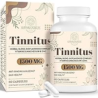 1500MG Tinnitus for Ringing Ears, High Potency, Tinnitus Supplement, 100% Natural and Powerful Ingredients, 60 Capsules