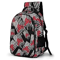 USA Flag Dirtbike Motocross Travel Laptop Backpack Large Capacity Bag Business Shoulder Bags Funny Daypack for Men and Women
