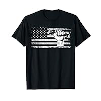 Patriotic American Flag Mechanic T-Shirt