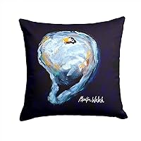 Caroline's Treasures MW1136PW1414 Oyster Give me one Fabric Decorative Pillow Machine Washable, Indoor Outdoor Decorative Pillow for Couch, Bed or Patio, 14Hx14W