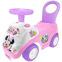 Kiddieland Disney Lights 'N' Sounds Ride-On: Minnie Mouse Kids Interactive Push Toy Car, Foot to Floor, Toddlers, Ages 12-36 Months, Large