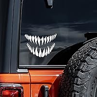 Monster Teeth Decal Vinyl Sticker Auto Car Truck Wall Laptop | White | 5.5