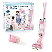 Kids Vacuum Cleaner Toy Set for Toddlers - 2PCS Toy Vacuum Sets for Toddlers 3+ Years Old with Sound Effects, Baby Play Vacuum Pretend Role Play Household Housekeeping Toys for Children Boys Girls