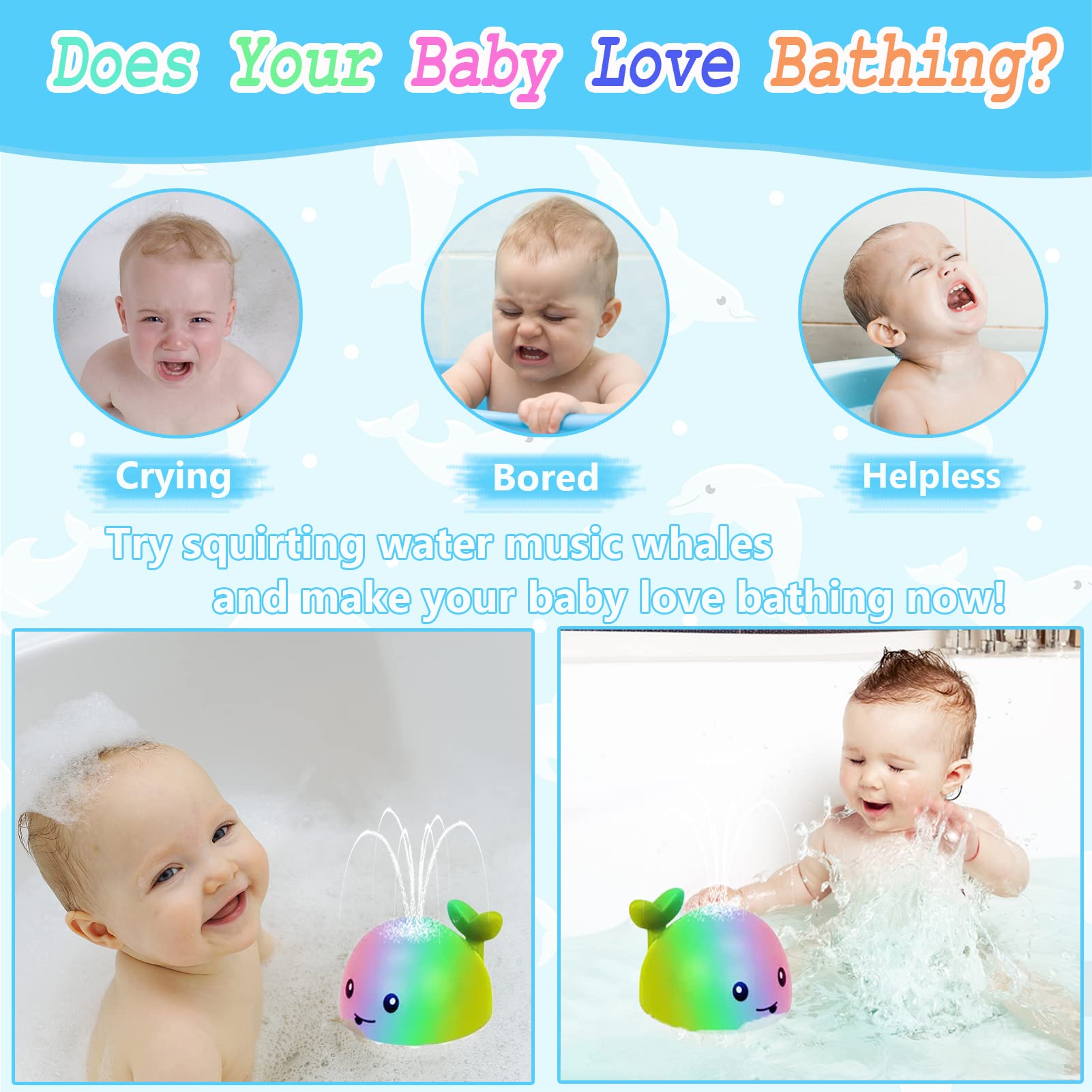 Bath Toys For Toddlers 1-3-Whale Bath Toy Sprinkler,Bath Toy For Infants 6-12 Months,Light Up Bath Toy For Toddlers Age 2-4 Induction Sprinkler Bathtub Shower Toys For Boys Girls Gift For Kids Age 1-6